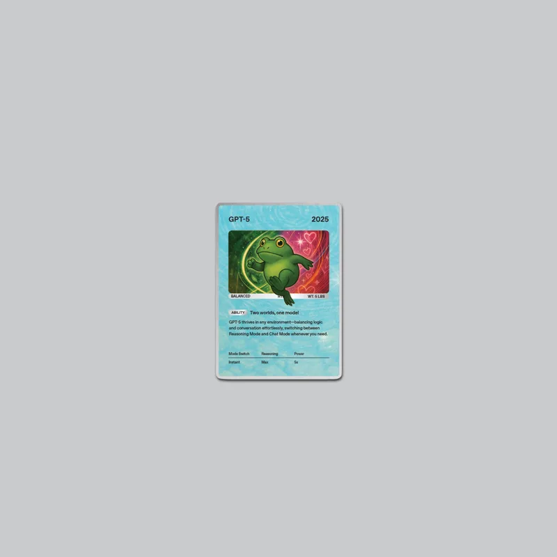 GPT-5 Collectible Card from the OpenAI Merch Museum